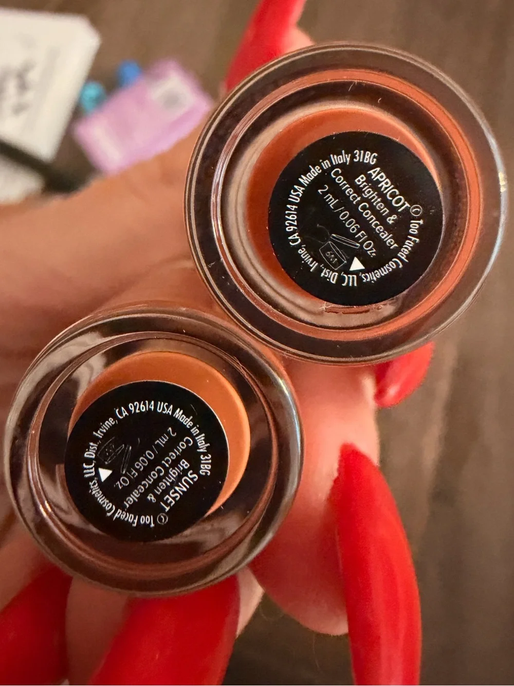 Too Faced Born This Way Super Coverage Concealer NWT shades SUNSET and APRICOT